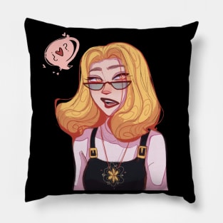 Cool girl with glasses Pillow