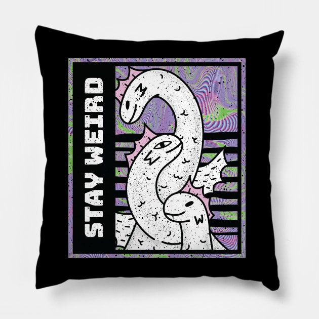 Inspiration Kaiju: Ouroboros say stay weird! Pillow by Perpetual Brunch