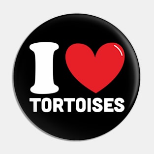 Red Heart I Love Tortoises Pin