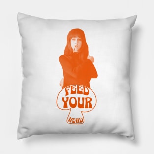 Feed Your Head (Orange and White) Pillow