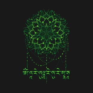 Green Tara Mantra Mandala T-Shirt