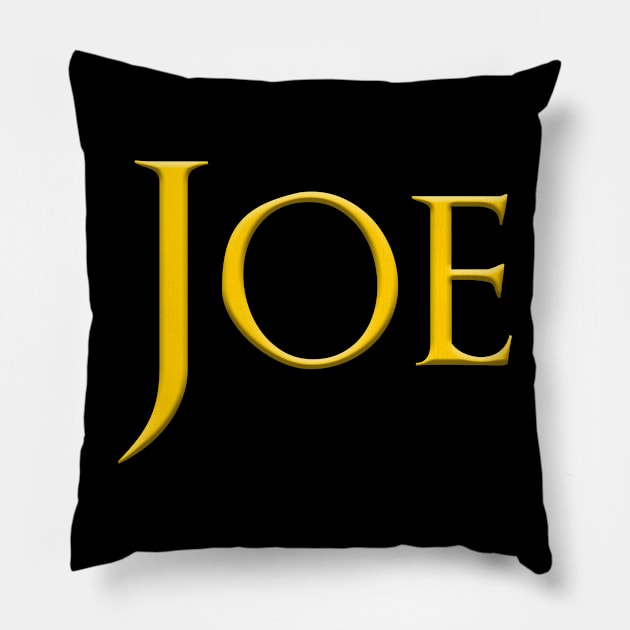 Joe Popular Male, Boy, Man Name Gold On Dark Pillow by funfun