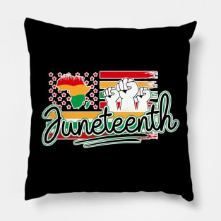 Juneteenth Flag With Raised Fist Pillow