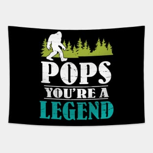 Pops Bigfoot You're A Legend Happy Father Parent Summer Independence Summer Day Vintage Retro Tapestry