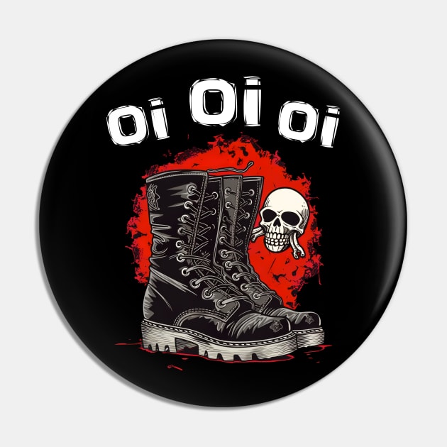 Skinhead Hooligan Oi Punk Rock Pin by ShirtFace