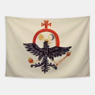 Black Eagle with alchemical sun & moon Tapestry