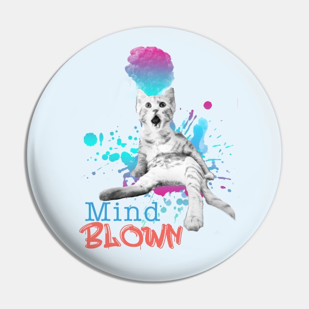 Mind Blown Cat Pin by By Diane Maclaine