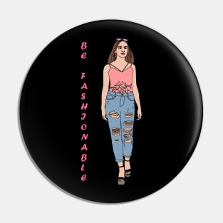 woman line art pretty fashionable Pin