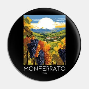A Pop Art Travel Print of Monferrato - Italy Pin