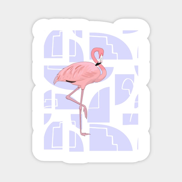 Pink Flamingo Midcentury Modern Retro Shapes Magnet by TammyWinandArt