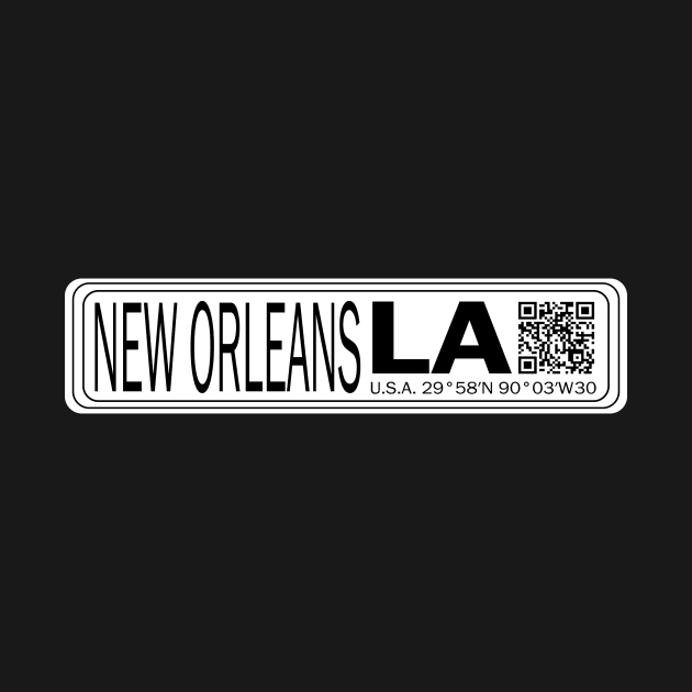 New Vintage Travel Location Qr New Orleans LA by SimonSay