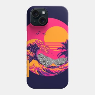 wave aesthetic sunset Phone Case