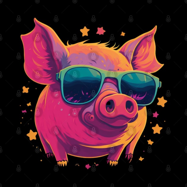 Pig in sunglasses by MrPug