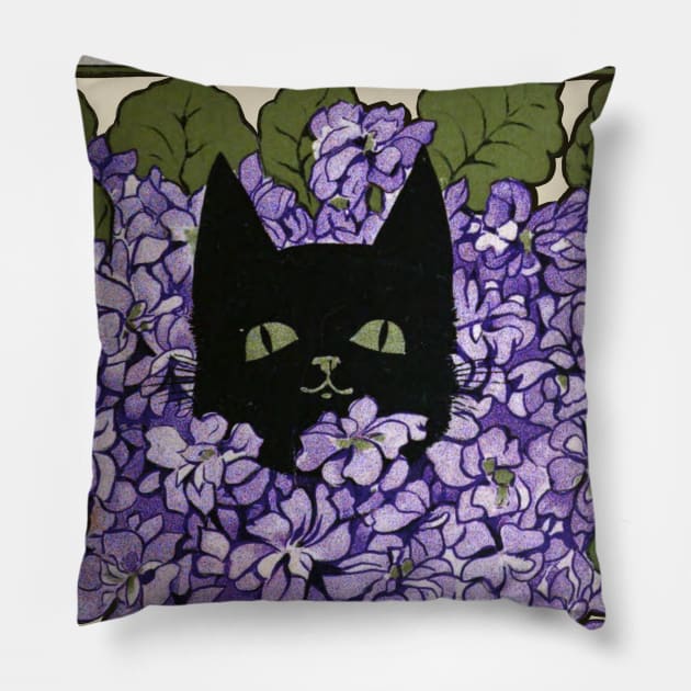 The Black Cat 1898 Pillow by kg07_shirts