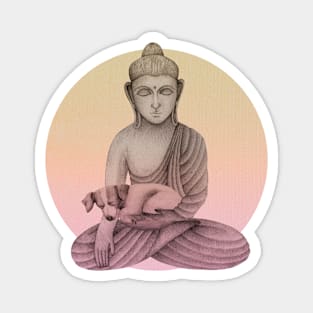 Buddha with dog 5 Magnet