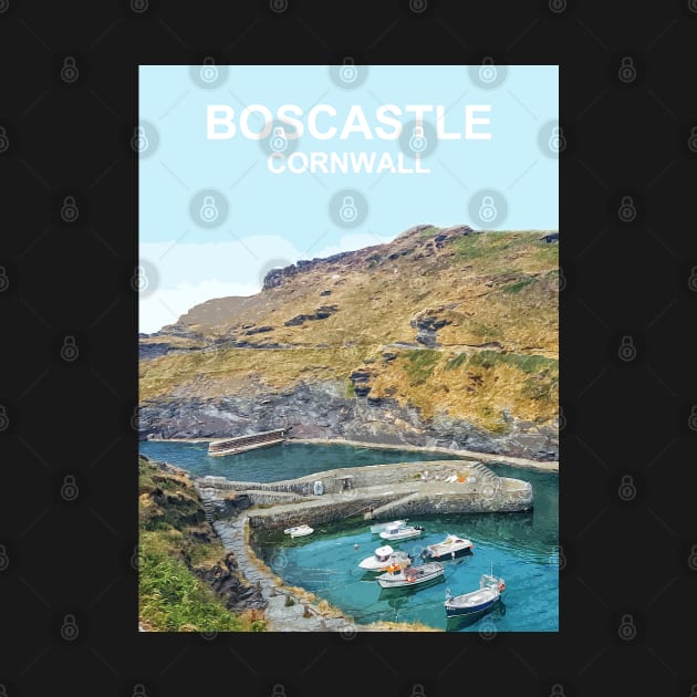 Boscastle Cornwall. Cornish gift. Kernow fishing harbour. by BarbaraGlebska