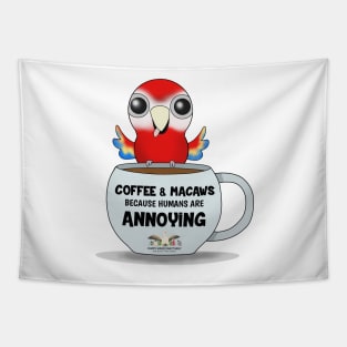 Coffee & Scarlet Macaws Tapestry