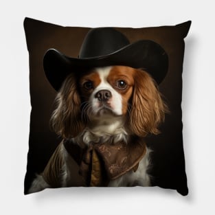 Cowboy Dog - Cavalier King Charles Spaniel Pillow