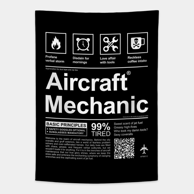 AIRCRAFT MECHANIC Tapestry by officegeekshop