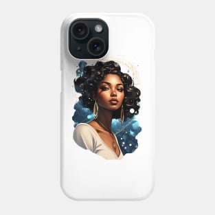 Black Woman stellar retro vintage splash art design Phone Case