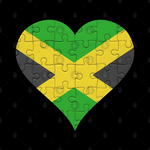 Jamaican Jigsaw Puzzle Heart Design - Gift for Jamaican With Jamaica Roots by Country Flags