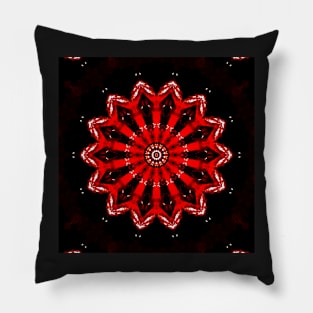 Ominous Red Kaleidoscope pattern (Seamless) 17 Pillow