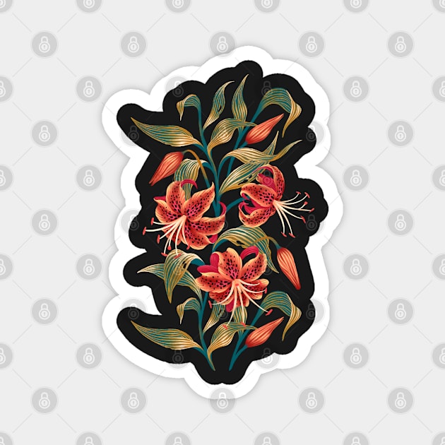 Tiger Lily - Orange Mint Magnet by andreaalice