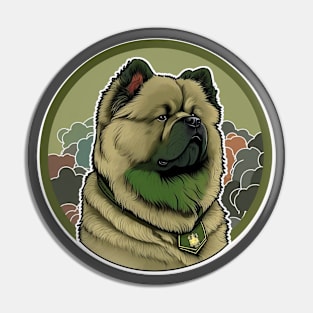 Chow Chow Camouflage Motif Pin