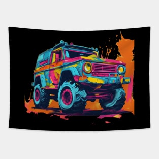 pop art style 4x4 offroad crawler truck Tapestry