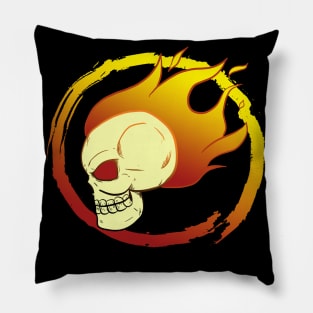 Flaming Skull Pillow