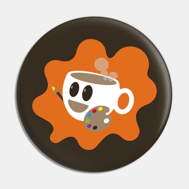 Espresso Cup Painter | Art Lover | Coffee Enthusiast Pin by Fluffy-Vectors