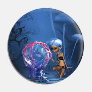 Cute fairy with fantasy fish Pin