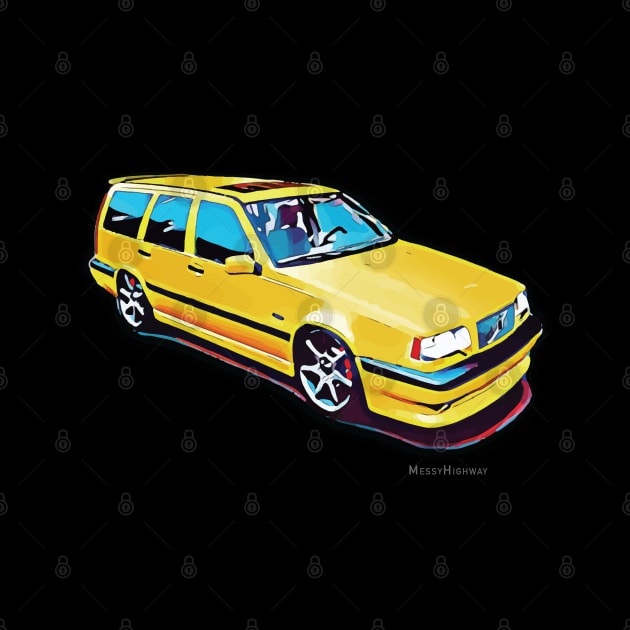 Volvo 850 T5-R 95 estate yellow by MessyHighway