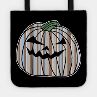 Light Blue Stone Stripes Halloween Horror Pumpkin Tote