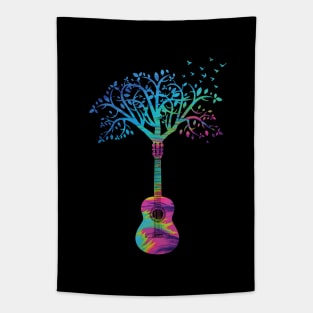 Classical Guitar Tree Texture Theme Tapestry