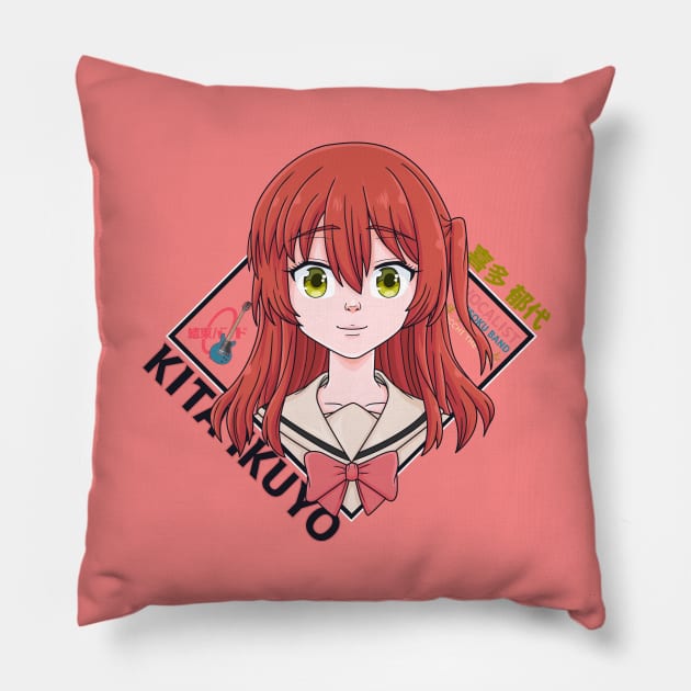 Kita Ikuyo Pillow by TeeTowArt