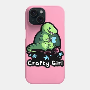 Crafty Girl - Cute Funny Dinosaur Craft Lover Phone Case