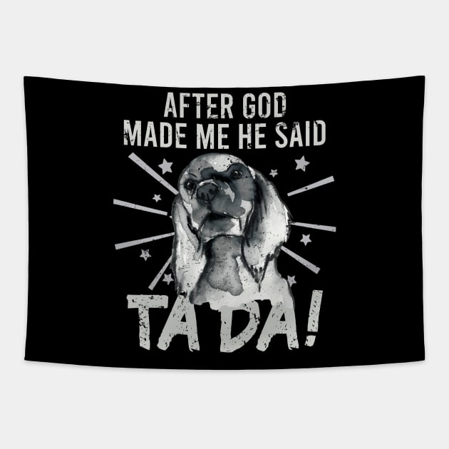 TaDa Vintage funny cocker spaniel with Distressed TaDa retro cocker spaniel Tapestry by alcoshirts