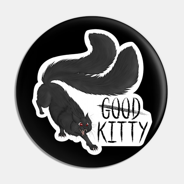 G̶o̶o̶d̶ Kitty Die-cut Long Hair Red Eyes Pin by Encore Nevermore