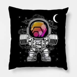 Astronaut Lifting HEX Coin To The Moon HEX Crypto Token Cryptocurrency Blockchain Wallet Birthday Gift For Men Women Kids Pillow