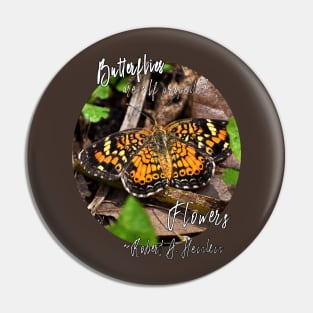 Pearl Crescent Butterfly Pin