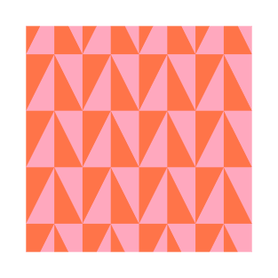 Geometric Pattern in Pink and Orange T-Shirt