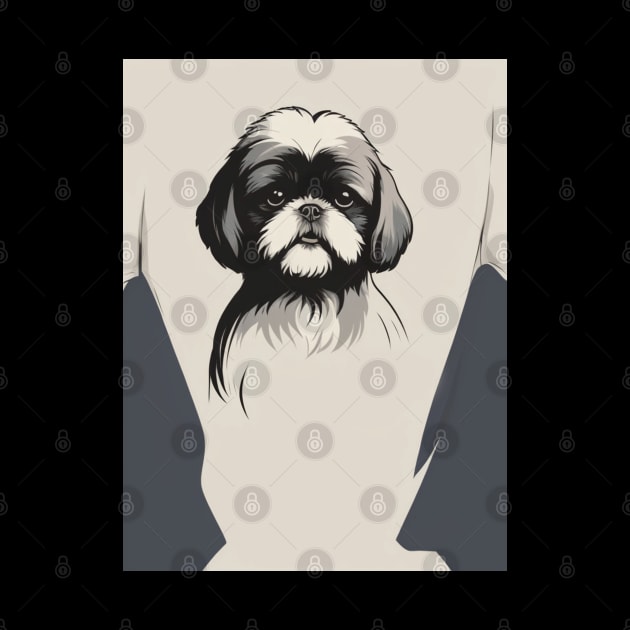 Shih Tzu Dog 1 - Japanese Retro Art by nextpensive