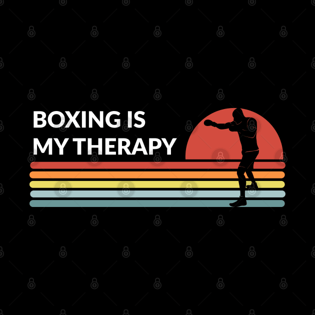 Boxing Is My Therapy Retro Vintage by coloringiship