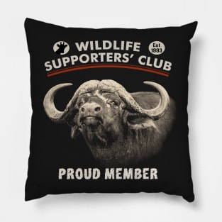 African Buffalo Bull Close-up for Wildlife Supporters Pillow