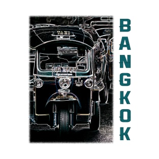 Tuk Tuks At Night In Bangkok - Abstract Illustration T-Shirt