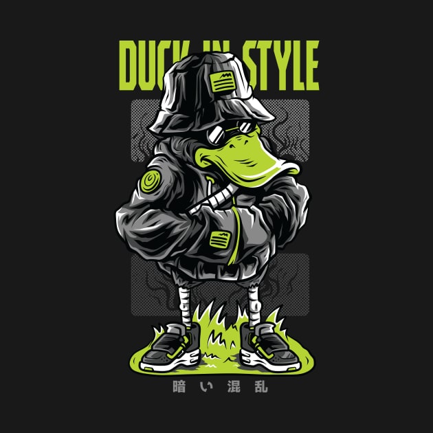 Gangster Duck Style Hip Hop Graffiti Rapper by anubis1986