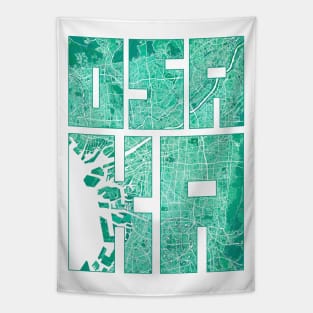 Osaka, Japan City Map Typography - Watercolor Tapestry