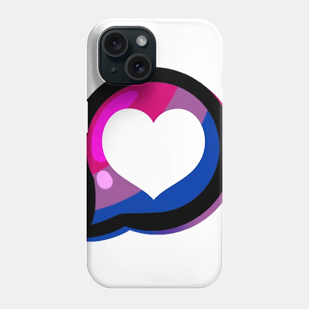 LGBTQ+ Pride Heart Speech Bubble - Bisexual Phone Case by leashonlife