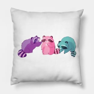 Three Raccoons Pillow